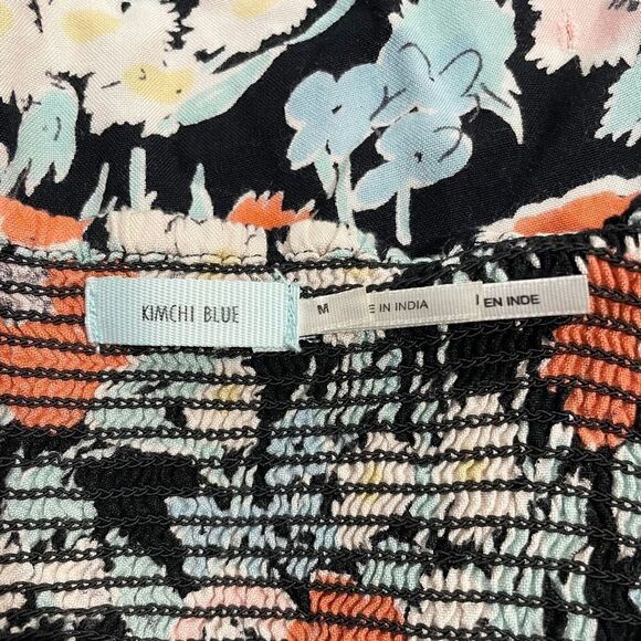 Kimchi Blue Women’s Medium Hawaiian Print Floral Ruched Mini Dress Sleeveless - Picture 9 of 11
